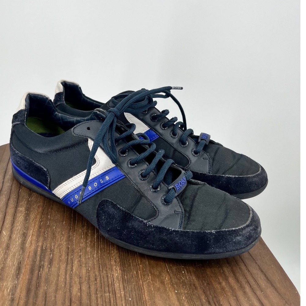 Hugo Boss Green Label Mens Sneakers Black Blue Low Top Trainers EU 43 50247632